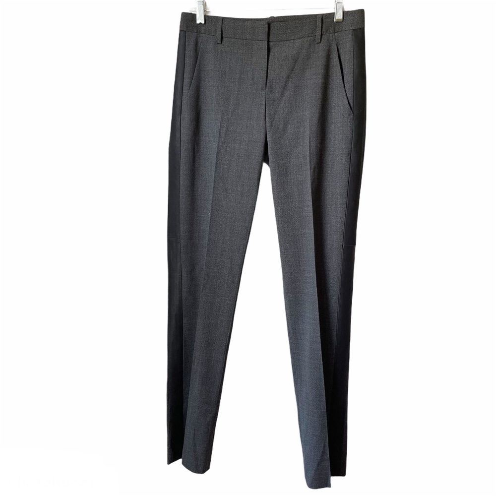 Theory nabiki c magistrate pant size 4 striped side wool blend straight leg work